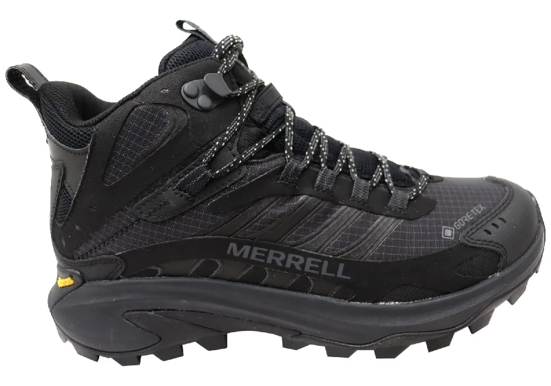Men's Flexible Boots Merrell Mens Moab Speed 2 Mid Gore Tex Comfortable Lace Up Boots Men's Flexible Boots Merrell Mens Moab Speed 2 Mid Gore Tex Comfortable Lace Up Boots