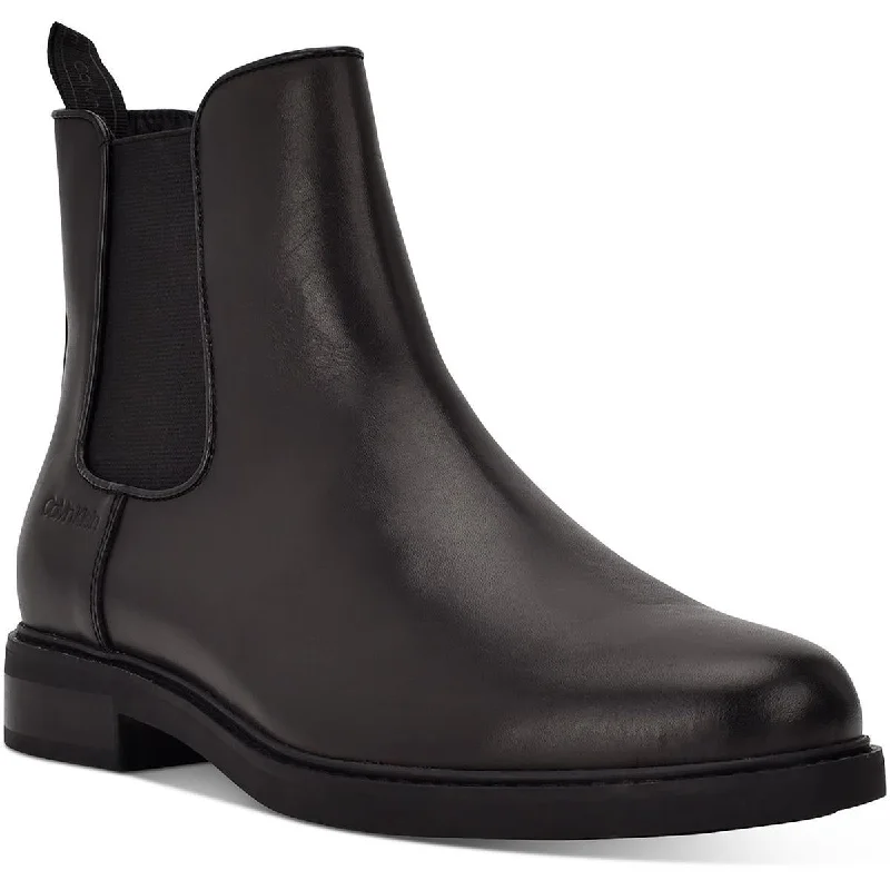 Men's Trendy Boots Calvin Klein Mens Fenwick Leather Ankle Chelsea Boots