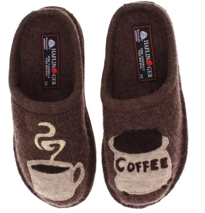 Men's Modern Shoes Haflinger Women's Coffee Wool Slipper