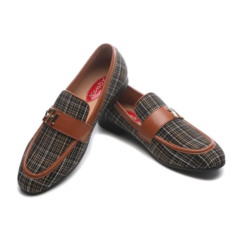 Special Holiday Sale On Premium Shoes Luxury Gingham Monk Strap Slip-On Pointed Casual Loafers for Men Special Holiday Sale On Premium Shoes Luxury Gingham Monk Strap Slip-On Pointed Casual Loafers for Men