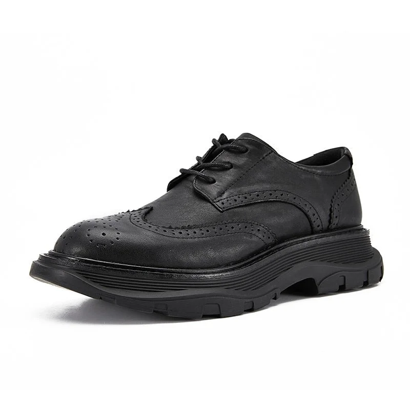 Men's Premium Shoes Men's Vintage Thick Bottom Lace Up Business Designer Brogue Shoes Men's Premium Shoes Men's Vintage Thick Bottom Lace Up Business Designer Brogue Shoes