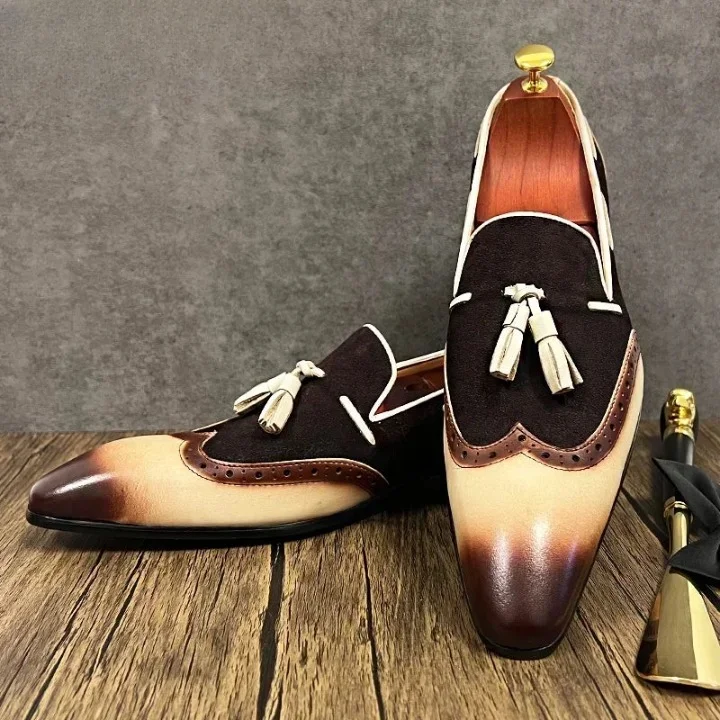 Best Deals On Comfortable Shoes Men's Italian Wingtip Genuine Leather Formal Wedding Office Loafers Best Deals On Comfortable Shoes Men's Italian Wingtip Genuine Leather Formal Wedding Office Loafers