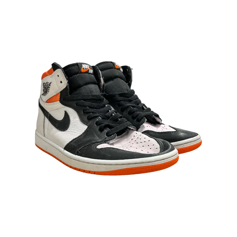 Men's Ergonomic Boots Jordan/Hi-Sneakers/US 10.5/Leather/WHT//1 HIGH ELECTRO ORANGE