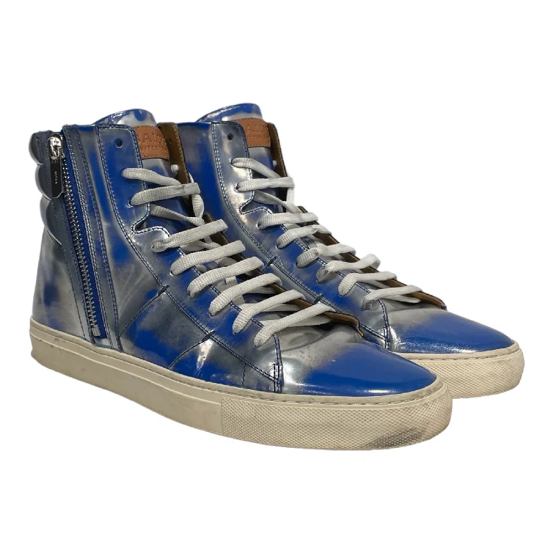 Stylish Shoes For Men BALLY/Hi-Sneakers/US 11.5/Iridescent/Leather/BLU/HANSEL FLUORESCENT