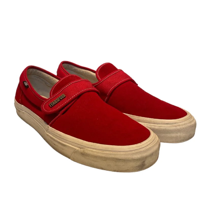 Men's Lightweight Shoes FEAR OF GOD/Low-Sneakers/US 12/Suede/RED/Plain-Toe/