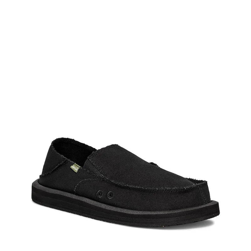 Sleek And Modern Shoes Men's Shoes Sanuk DONNY Slip On Sidewalk Surfers Loafers 1158512 BLACKOUT Sleek And Modern Shoes Men's Shoes Sanuk DONNY Slip On Sidewalk Surfers Loafers 1158512 BLACKOUT
