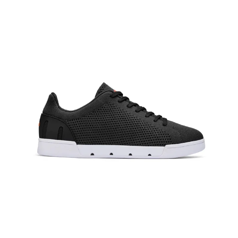 Men's Waterproof Boots Breeze Tennis Knit Sneaker (Black + White)