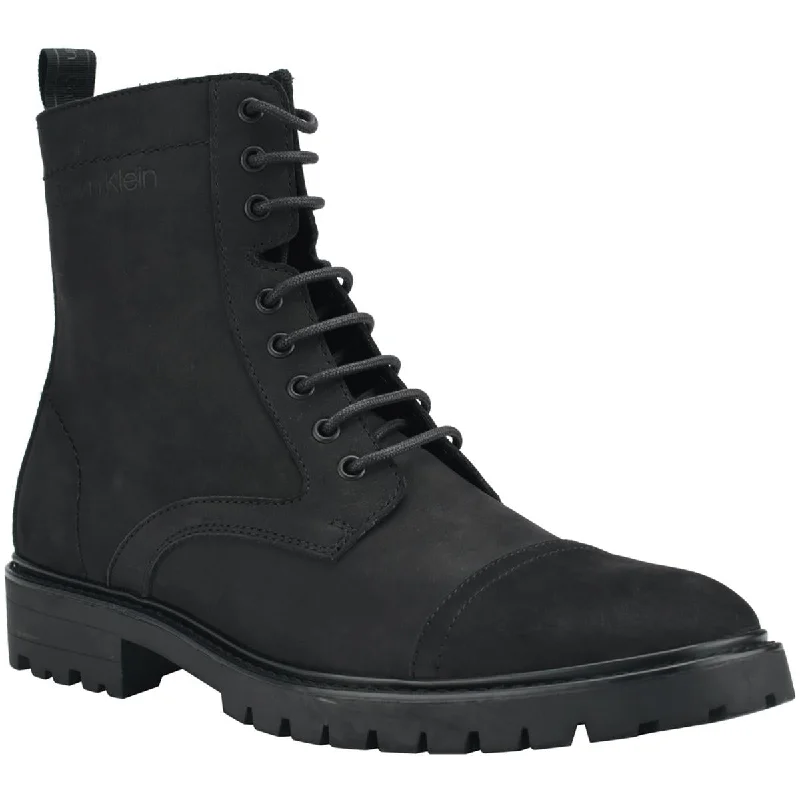 Men's Minimalist Boots Calvin Klein Mens LORENZO Leather Almond toe Combat & Lace-up Boots Men's Minimalist Boots Calvin Klein Mens LORENZO Leather Almond toe Combat & Lace-up Boots