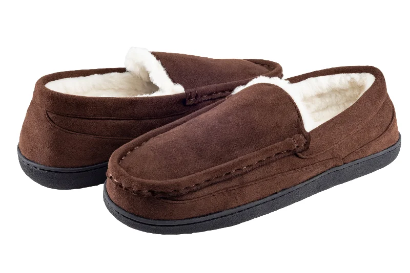 Men's Minimalist Shoes Men's Faux Suede Moccasin with Faux Fur Sock and Lining