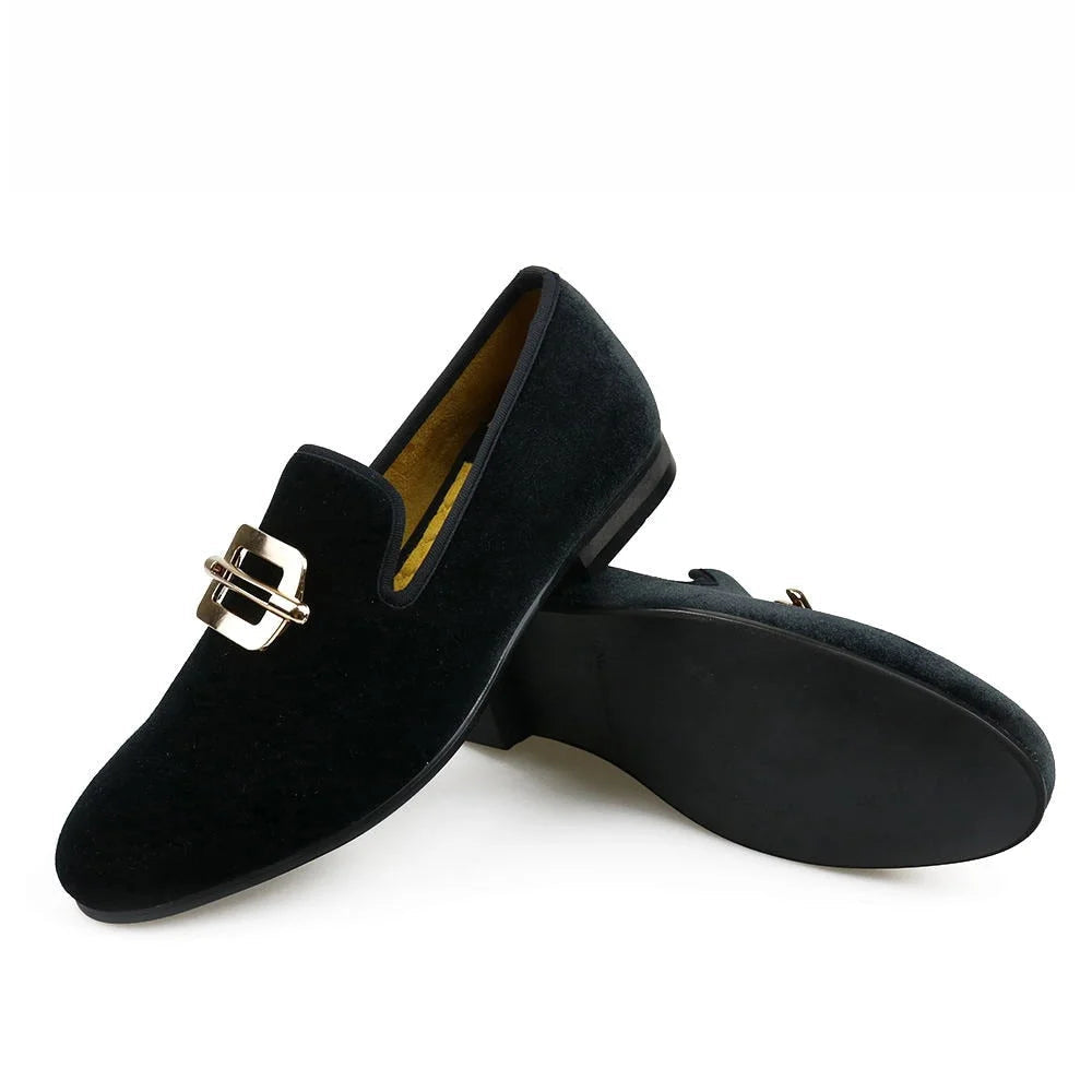 Men's Shock-Resistant Shoes Luxury Autumn Velvet Metal Decor Casual Slip-On Loafers for Men Men's Shock-Resistant Shoes Luxury Autumn Velvet Metal Decor Casual Slip-On Loafers for Men