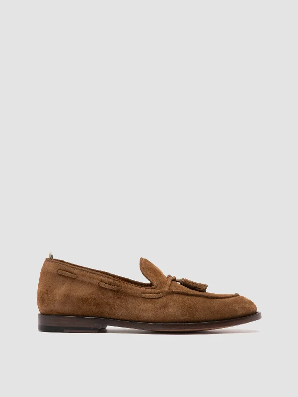 Special Sale On Breathable Shoes OPERA 002 - Brown Suede Tassel Loafers
