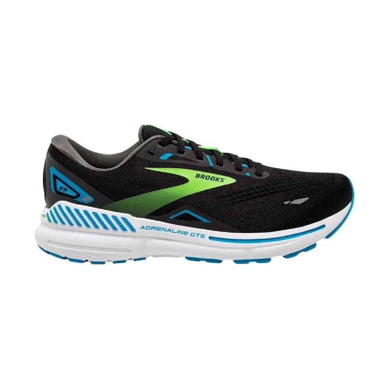 Men's Shock-Absorbing Shoes Brooks Men's Adrenaline GTS 23 Running Shoe - Black/Hawaiian Ocean/Green Men's Shock-Absorbing Shoes Brooks Men's Adrenaline GTS 23 Running Shoe - Black/Hawaiian Ocean/Green