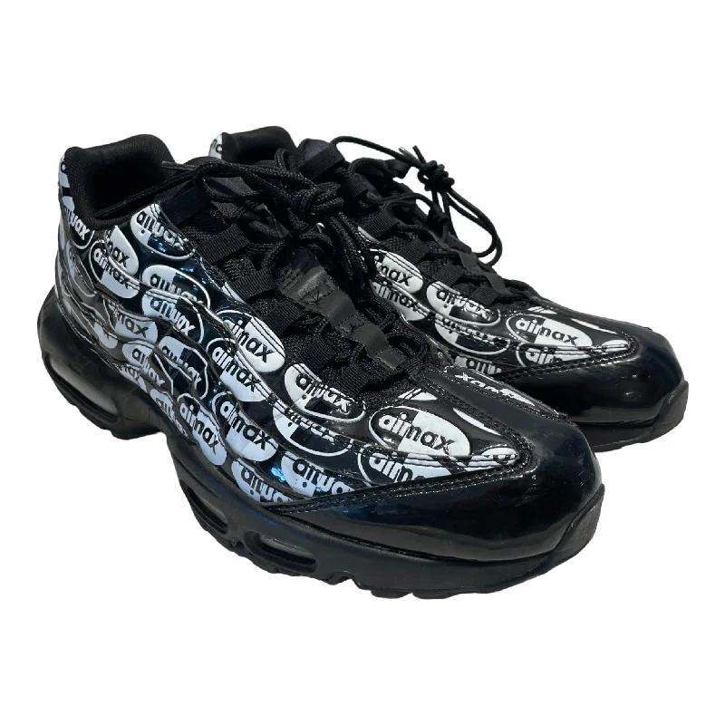 Men's Moisture-Wicking Shoes NIKE/Low-Sneakers/US 12.5/All Over Print/Leather/BLK/air max 95 prm black