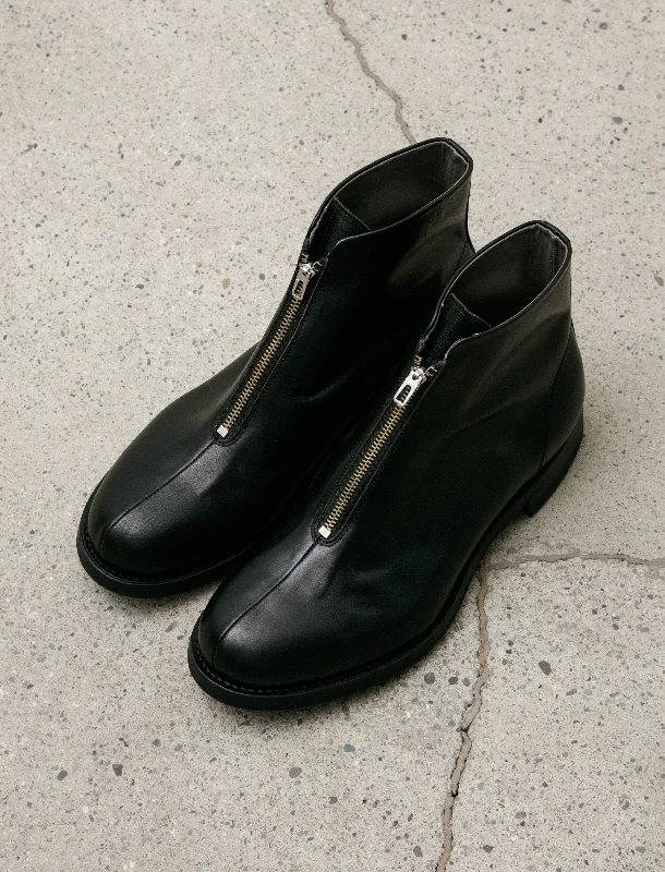 Men's Shock-Absorbing Boots Phigvel Aviator Zip Boots Calfskin Black
