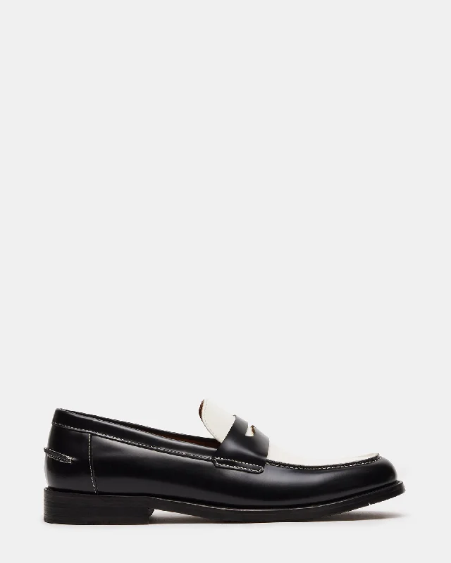 Men's Cozy Shoes NATAN BLACK/WHITE LEATHER