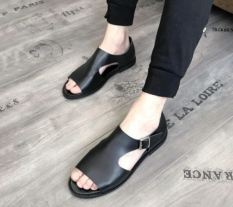 Men's Anti-Slip Boots Summer Men's Real Leather Open Toed Buckle Strap Beach Slippers Sandals Men's Anti-Slip Boots Summer Men's Real Leather Open Toed Buckle Strap Beach Slippers Sandals