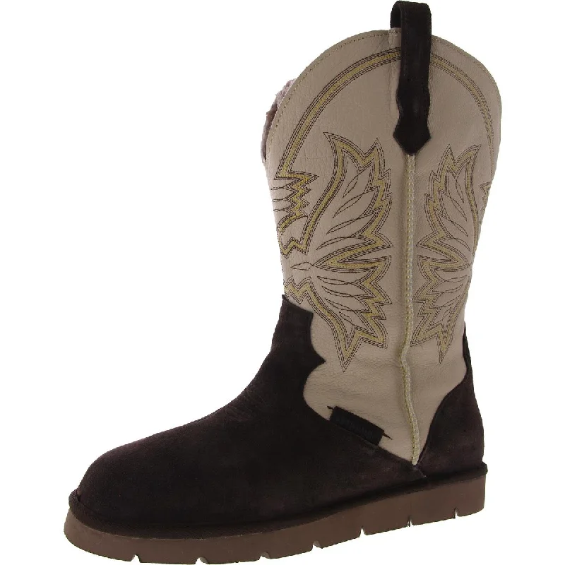 Men's Trendy Shoes Super Lamb Mens Faux Suede Faux Leather Cowboy, Western Boots