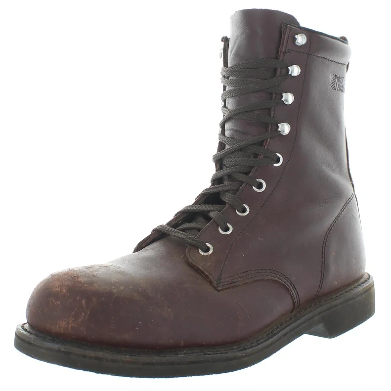 Men's Modern Shoes Work America Mens Steel Toe 8" Farm Leather Water Resistant Work Boots