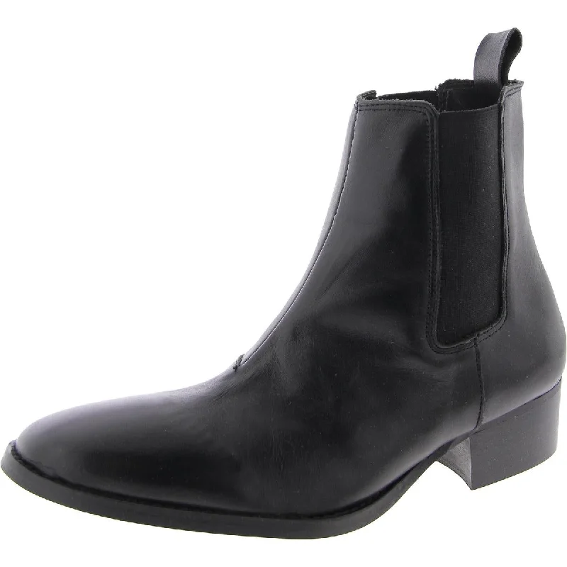 Men's Seamless Design Shoes Steve Madden Mens Dex Leather Block Heel Chelsea Boots