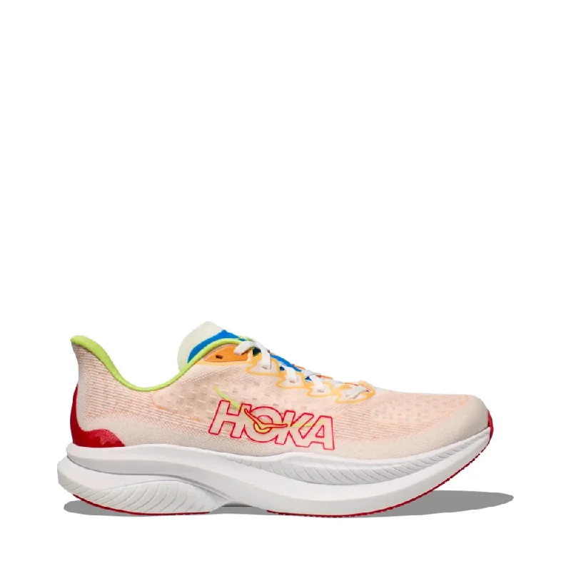 Men's Elegant Shoes Hoka Men's Mach 6 Sneaker in White/Solar Flare