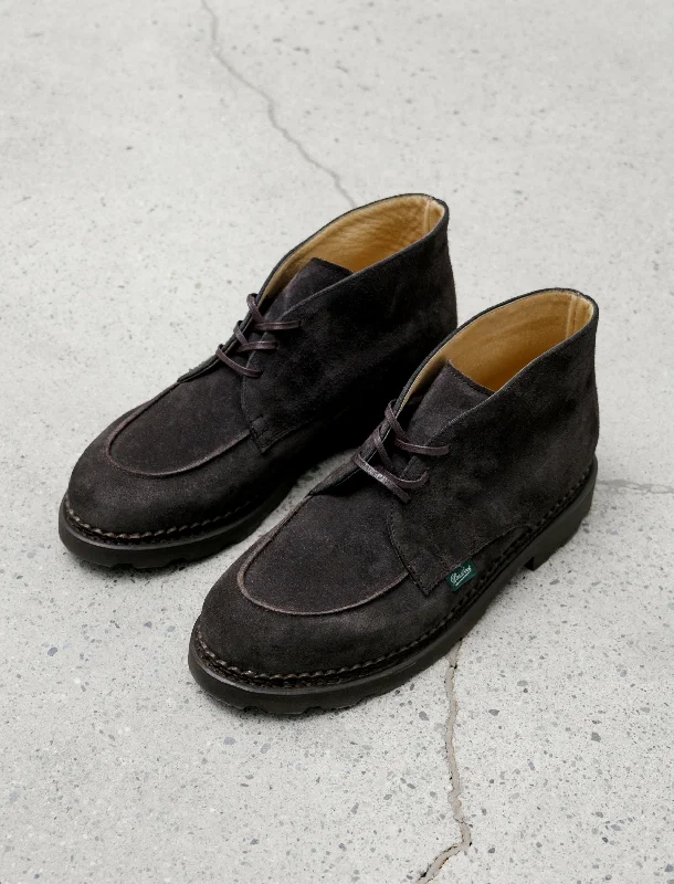 Men's Comfortable Shoes Paraboot Chukka Suede Chocolate