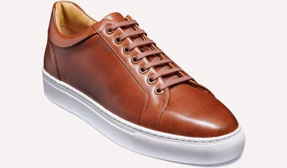Men's Soft Shoes Barker Sam Sneaker - Cedar Hand Painted