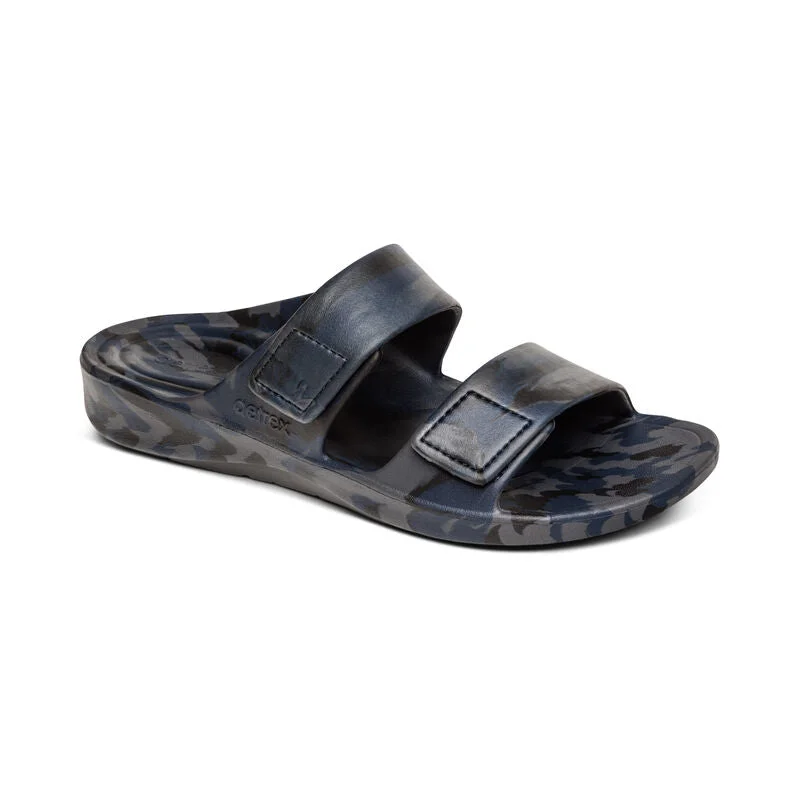 Men's Classic Shoes Aetrex Milos Navy Camo Mens