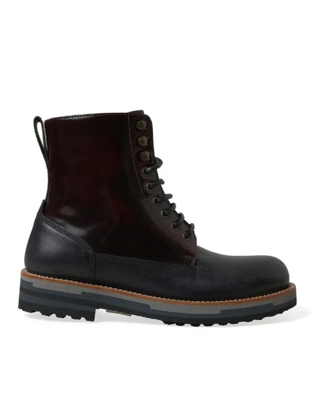 Men's Flexible Boots Dolce & Gabbana  Mens Leather Laceup Boots