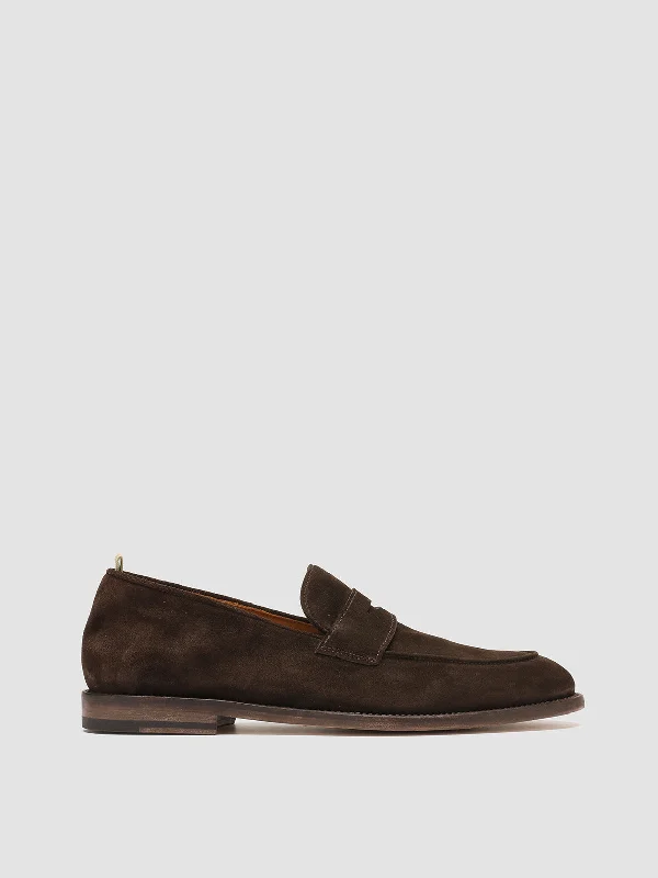 Men's All-Season Boots OPERA 001 - Brown Suede Penny Loafers
