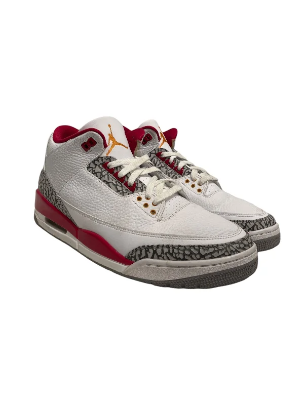 Men's Shock-Absorbing Shoes Jordan/Low-Sneakers/US 8.5/Leather/RED/JORDAN 3 UNITE