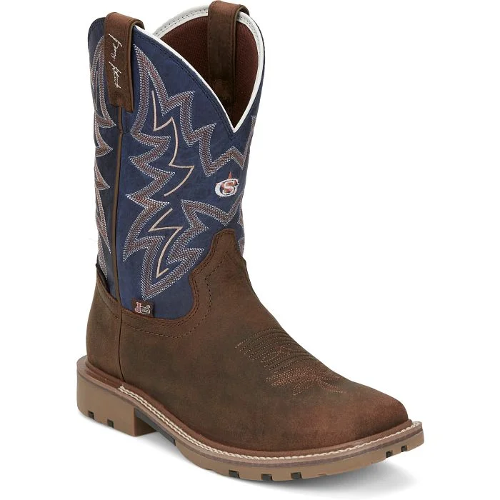 Men's All-Day Wear Boots Justin Mens Dusty Square Toe Western Boots Style GR8063