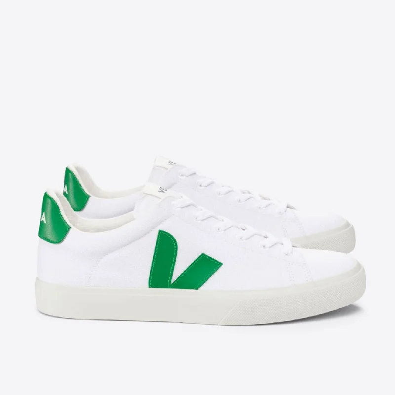Men's Versatile Shoes Campo Canvas Sneaker (White + Emeraude)
