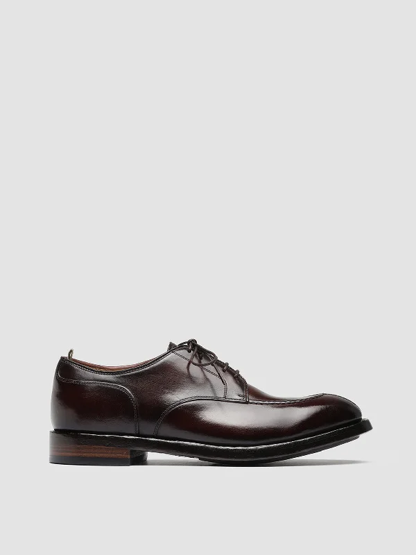 Men's Versatile Shoes TEMPLE 005 - Burgundy Leather Derby Shoes