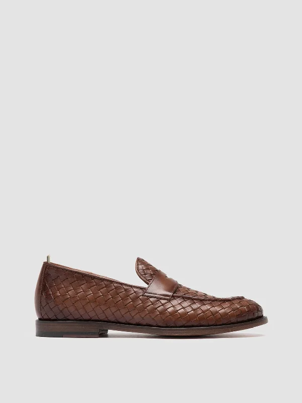 Seasonal Sale On High-Quality Shoes OPERA 003 - Brown Leather Penny Loafers