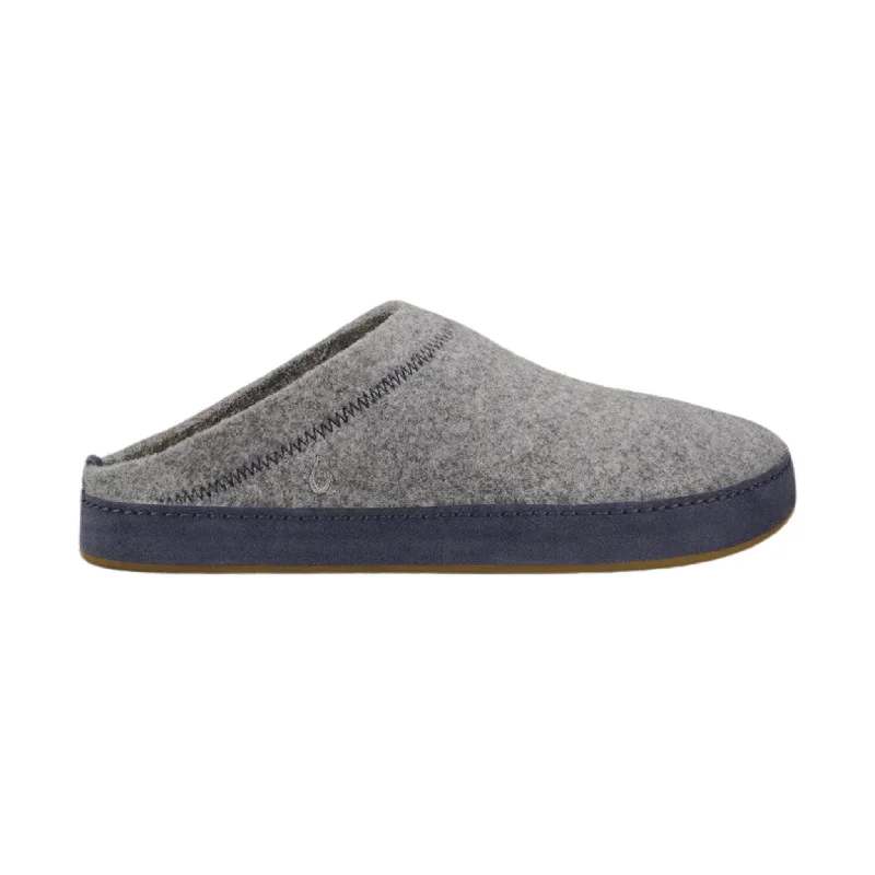 Seasonal Shoe Sale With Incredible Discounts Olukai Men's Hamani Hulu Wool Mule Slippers - Graphite/Trench Blue Seasonal Shoe Sale With Incredible Discounts Olukai Men's Hamani Hulu Wool Mule Slippers - Graphite/Trench Blue