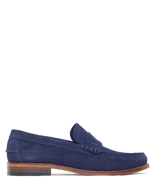 Men's Casual Shoes Punch Suede Navy