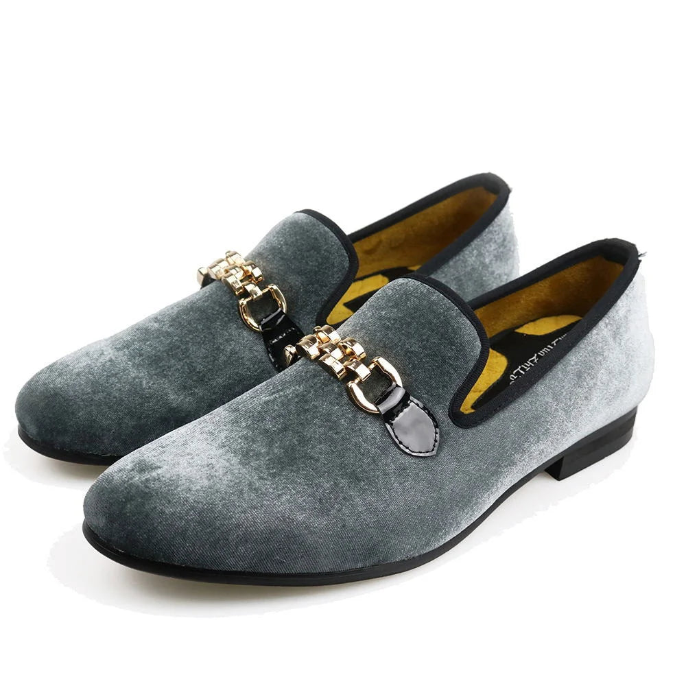 Special Sale On Breathable Shoes Men's Velvet Solid Pattern Gold Chain Buckle Wedding Party Loafers Special Sale On Breathable Shoes Men's Velvet Solid Pattern Gold Chain Buckle Wedding Party Loafers