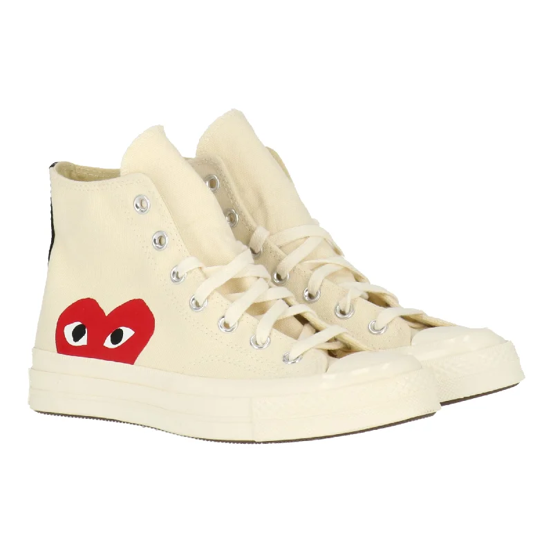 Men's Flexible Shoes Comme Des Garcons Mens White Chuck Taylor High-Top Sneaker