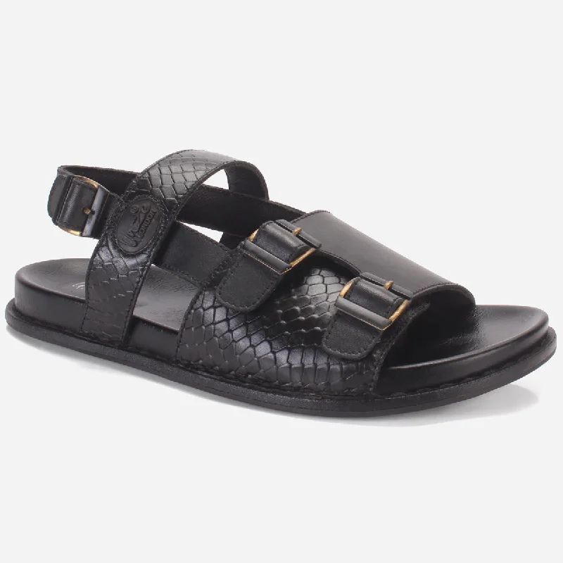 Men's Moisture-Wicking Boots Men "REEVZ" Leather Open Toe Summer Sandals