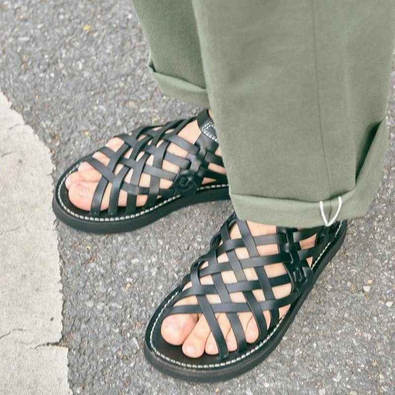 Men's High-Quality Boots Luxury Italian Style Handmade Men's Cowhide Genuine Leather Sandals Men's High-Quality Boots Luxury Italian Style Handmade Men's Cowhide Genuine Leather Sandals