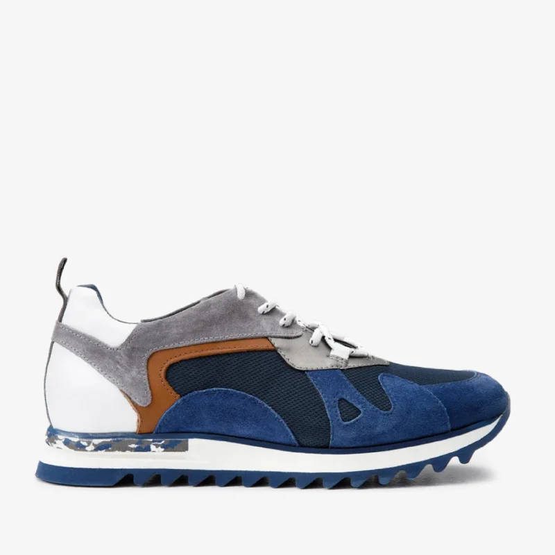 Men's Handcrafted Shoes The Tyler Blue Leather Men Sneaker
