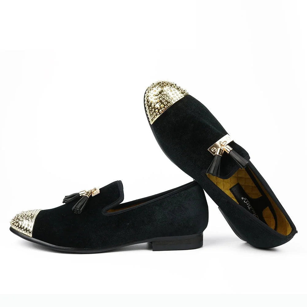 Limited Stock On High-Quality Shoes At Great Prices Men's Autumn Velvet Gold Toe Tassel Wedding Party Slip-On Loafers Limited Stock On High-Quality Shoes At Great Prices Men's Autumn Velvet Gold Toe Tassel Wedding Party Slip-On Loafers