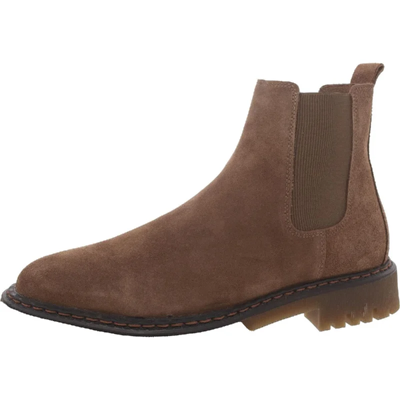 Men's Breathable Shoes Steve Madden Mens Raj Suede Lugged Sole Chelsea Boots