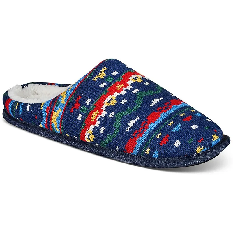 Men's All-Day Wear Shoes Mens Faux Fur Lined Knit Slide Slippers