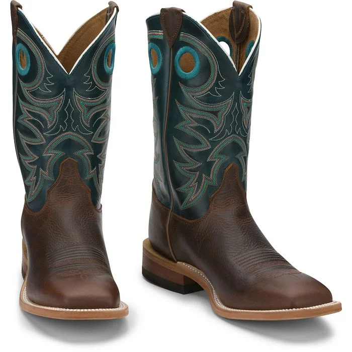 Men's Temperature-Regulating Shoes Justin Mens Square Toe Western Boots Style BR738