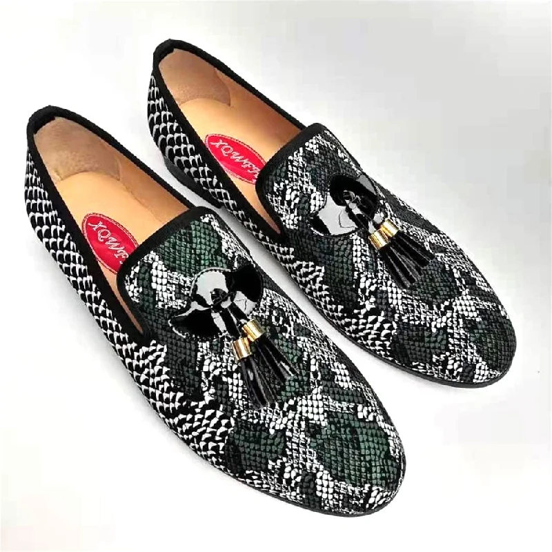 Men's Temperature-Regulating Shoes Men's Autumn Fashion Snakeskin Pattern Tassels Breathable Slip-on Loafers Men's Temperature-Regulating Shoes Men's Autumn Fashion Snakeskin Pattern Tassels Breathable Slip-on Loafers