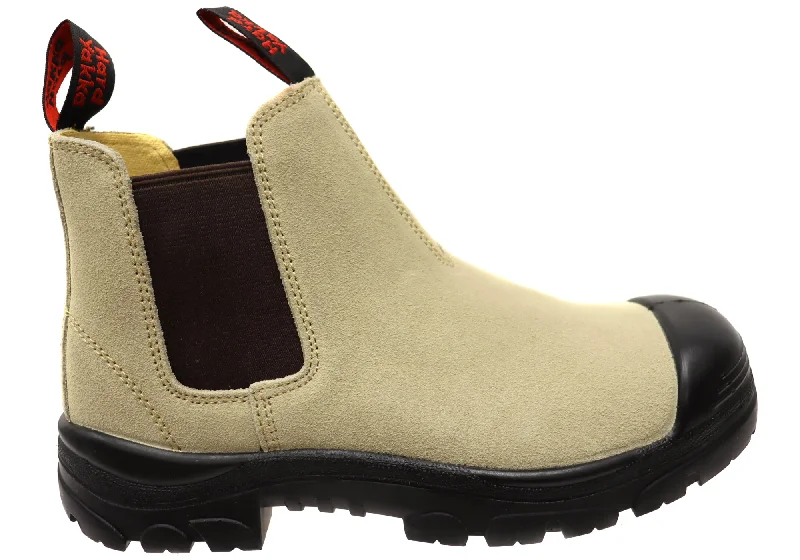 Men's Flexible Shoes Hard Yakka Mens Leather Grit Pull On Steel Toe Safety Boots