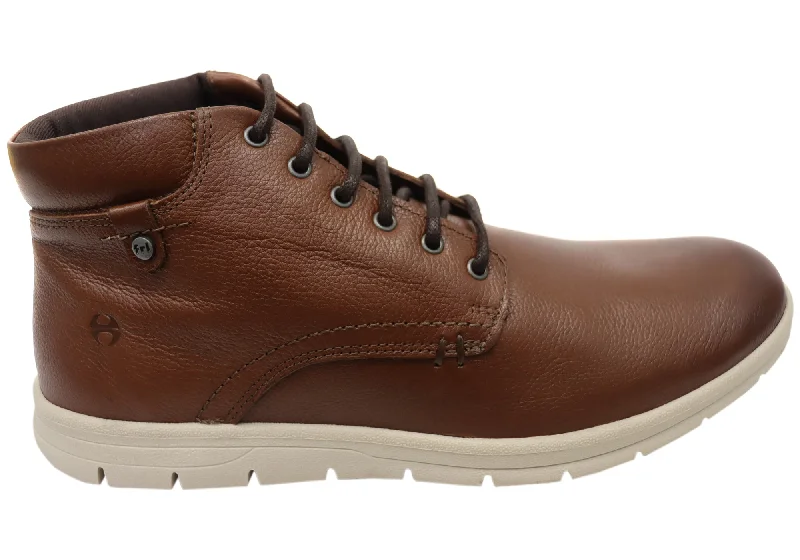 Men's All-Season Shoes Ferricelli Trey Mens Comfortable Leather Casual Boots Made In Brazil