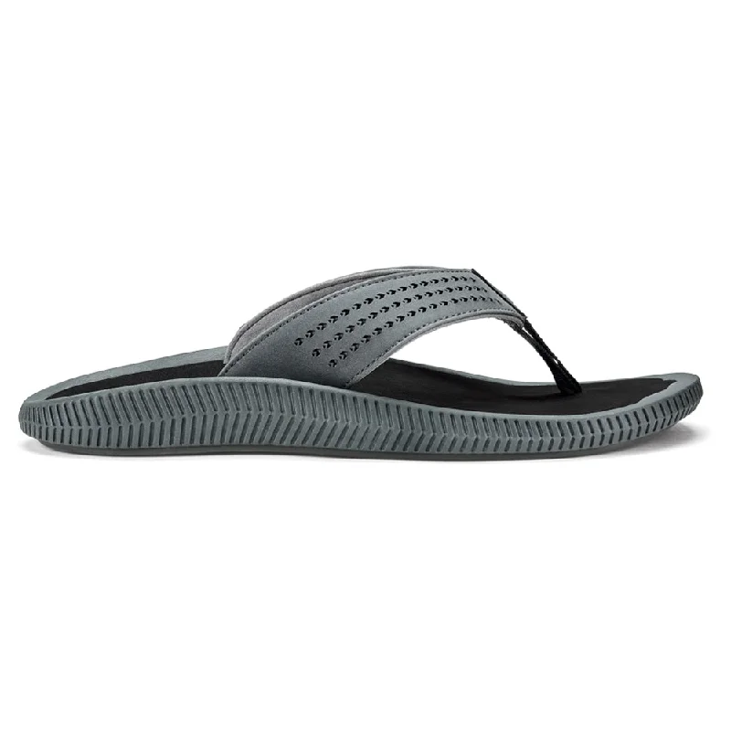 Men's Sporty Shoes OluKai Ulele Flip Flop Dark Shadow/Black (Men's)