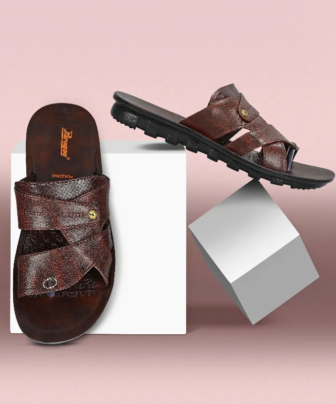 Men's Durable Boots Paragon Men's Slip-on Brown Sandals for Men | Comfortable Sole & Durable Men's Durable Boots Paragon Men's Slip-on Brown Sandals for Men | Comfortable Sole & Durable